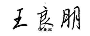 王正良王良朋行书个性签名怎么写