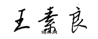 王正良王素良行书个性签名怎么写