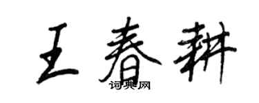 王正良王春耕行书个性签名怎么写