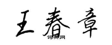 王正良王春章行书个性签名怎么写