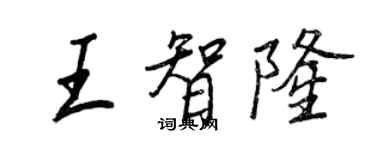 王正良王智隆行书个性签名怎么写