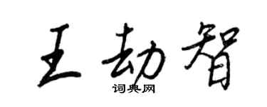 王正良王劫智行书个性签名怎么写