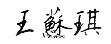 王正良王苏琪行书个性签名怎么写