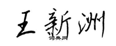 王正良王新洲行书个性签名怎么写