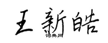 王正良王新皓行书个性签名怎么写