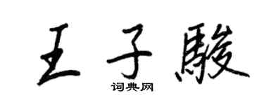 王正良王子骏行书个性签名怎么写