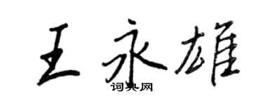 王正良王永雄行书个性签名怎么写
