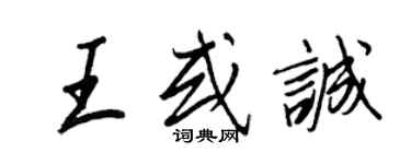 王正良王或诚行书个性签名怎么写