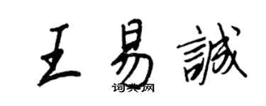 王正良王易诚行书个性签名怎么写