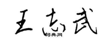 王正良王志武行书个性签名怎么写