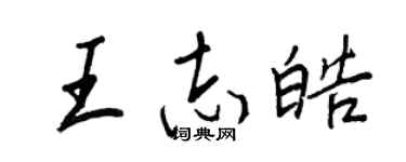 王正良王志皓行书个性签名怎么写