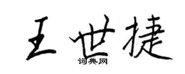 王正良王世捷行书个性签名怎么写