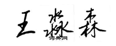 王正良王淼森行书个性签名怎么写