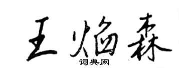 王正良王焰森行书个性签名怎么写