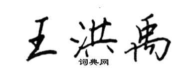 王正良王洪禹行书个性签名怎么写