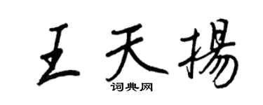 王正良王天扬行书个性签名怎么写