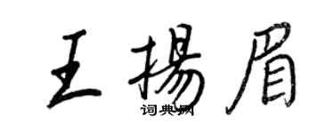 王正良王扬眉行书个性签名怎么写