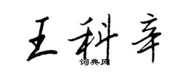 王正良王科辛行书个性签名怎么写