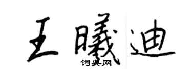 王正良王曦迪行书个性签名怎么写
