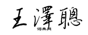 王正良王泽聪行书个性签名怎么写