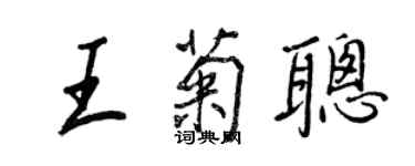 王正良王菊聪行书个性签名怎么写