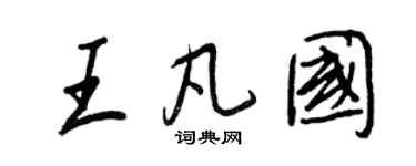 王正良王凡国行书个性签名怎么写
