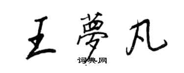王正良王梦凡行书个性签名怎么写
