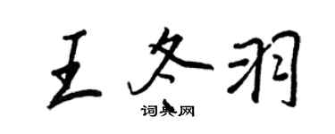 王正良王冬羽行书个性签名怎么写