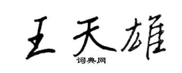 王正良王天雄行书个性签名怎么写