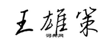 王正良王雄策行书个性签名怎么写