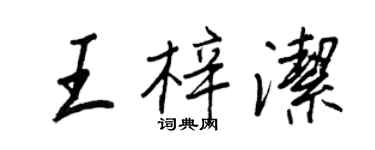 王正良王梓洁行书个性签名怎么写