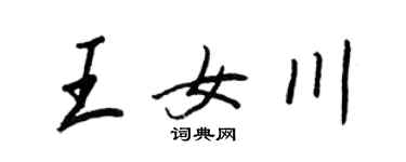 王正良王女川行书个性签名怎么写
