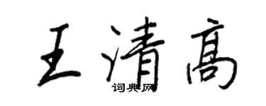 王正良王清高行书个性签名怎么写