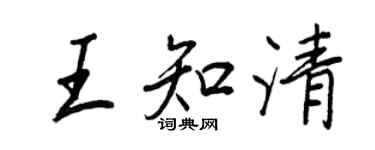 王正良王知清行书个性签名怎么写