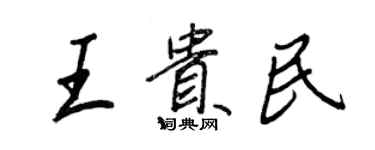 王正良王贵民行书个性签名怎么写