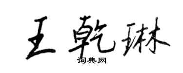 王正良王乾琳行书个性签名怎么写