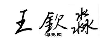 王正良王钦淼行书个性签名怎么写