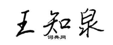 王正良王知泉行书个性签名怎么写