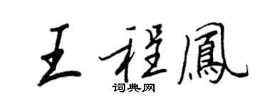 王正良王程凤行书个性签名怎么写
