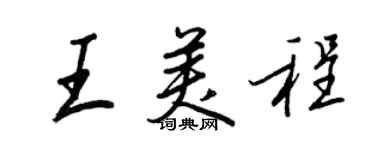 王正良王美程行书个性签名怎么写
