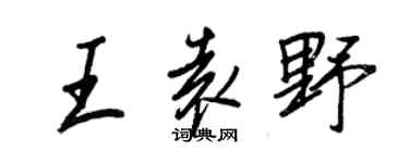 王正良王袁野行书个性签名怎么写