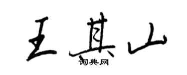 王正良王其山行书个性签名怎么写