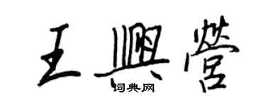 王正良王兴营行书个性签名怎么写
