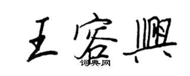 王正良王容兴行书个性签名怎么写