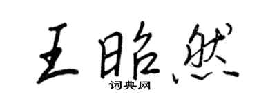 王正良王昭然行书个性签名怎么写