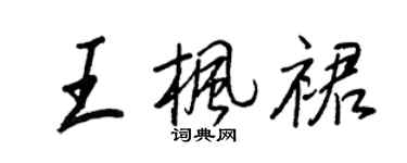王正良王枫裙行书个性签名怎么写