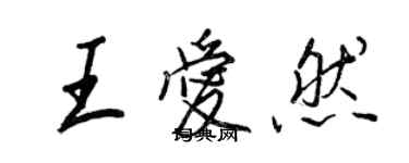 王正良王爱然行书个性签名怎么写