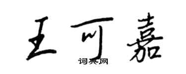 王正良王可嘉行书个性签名怎么写
