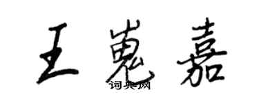 王正良王嵬嘉行书个性签名怎么写