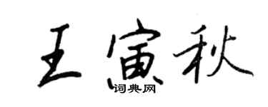 王正良王寅秋行书个性签名怎么写